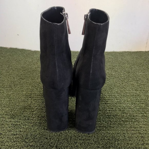 Zara Black Platform Block Heeled Ankle Suede Boots 7136 001 040 Size 39EU/8.5 US - Picture 6 of 11